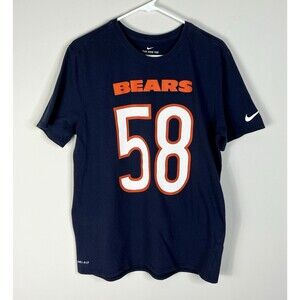 Nike Tee NFL Chicago Bears #58 Roquan Smith Men’s Blue T-Shirt Large Athletic